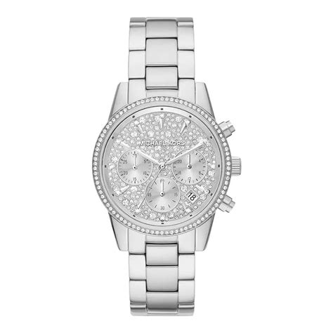 Michael Kors Ritz White Dial Silver Stainless Steel Strap Watch 